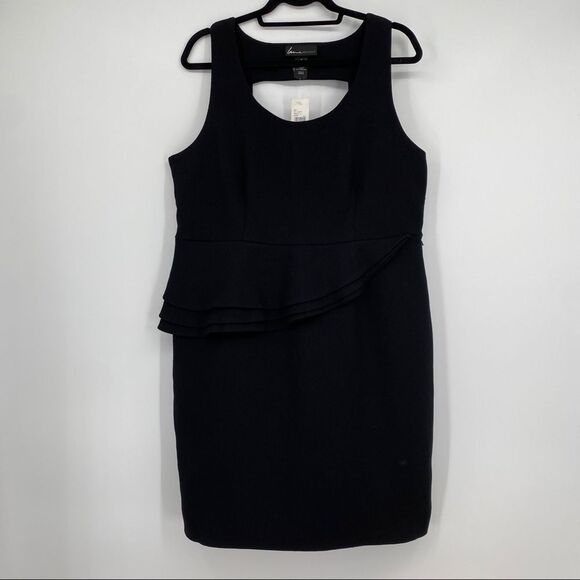 NWT Lane Bryant Asymmetric Peplum Tiered Hem Open Back Sleeveless Dress - Picture 1 of 14